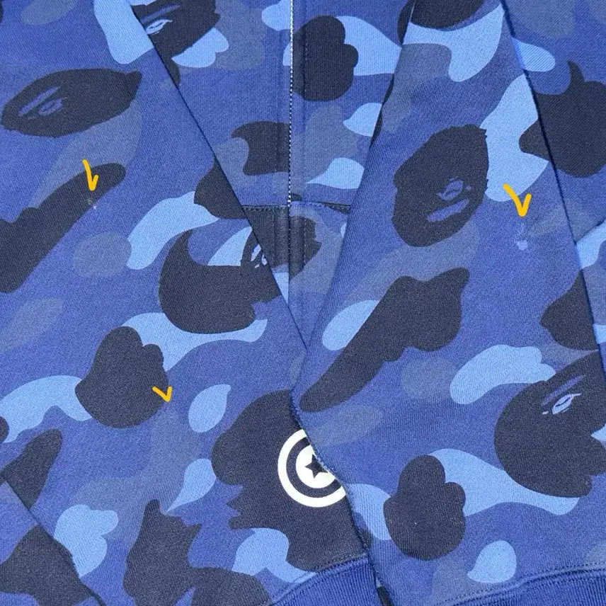 [SOLD OUT] 베이프 카모 샤크 네이비 후드집업 L