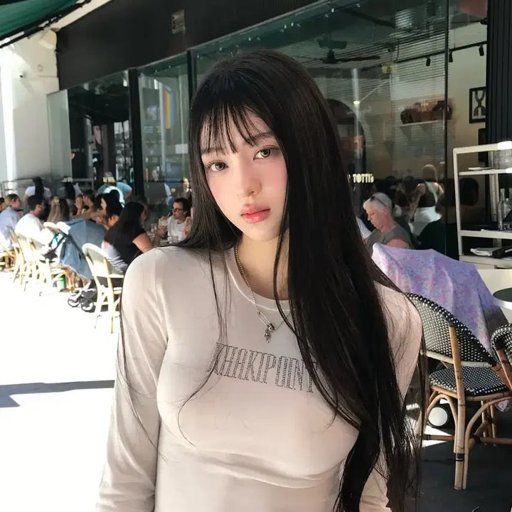 [SOLD OUT] 카키포인트 큐빅 긴팔 티셔츠 블랙