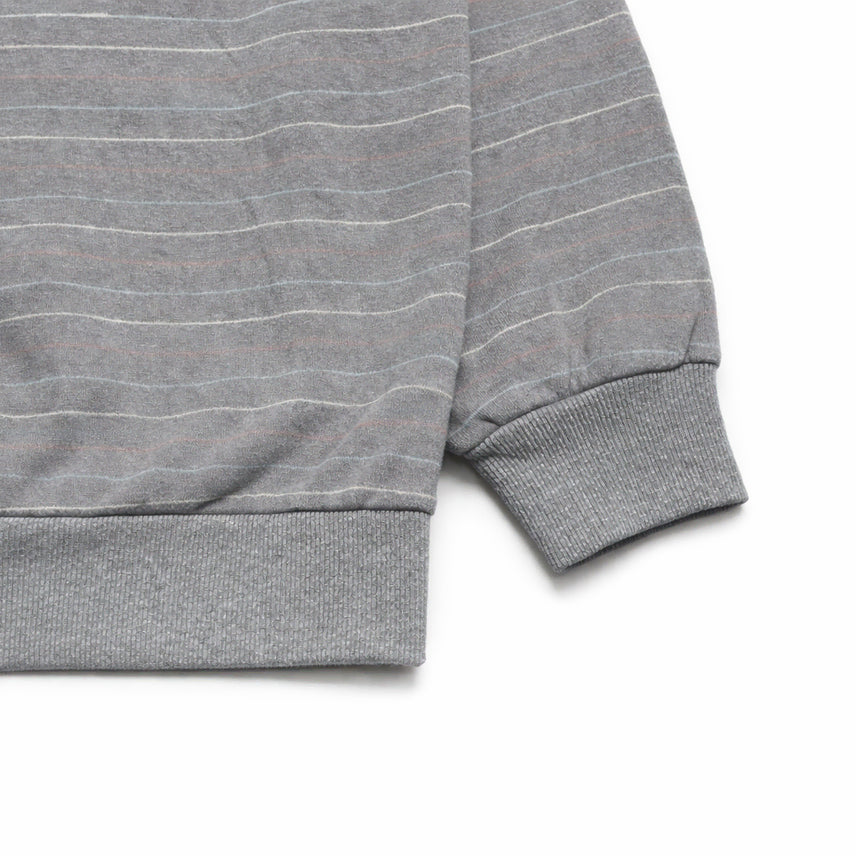 [BUNJANG] Golden Bear Striped Henley Neck Sweatshirt / JPN 90s~00s일본 빈티지 y2k 골든베어 스트라이프 헨리넥 맨투맨