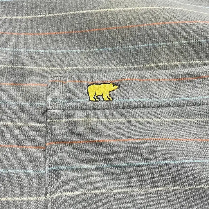 [BUNJANG] Golden Bear Striped Henley Neck Sweatshirt / JPN 90s~00s일본 빈티지 y2k 골든베어 스트라이프 헨리넥 맨투맨