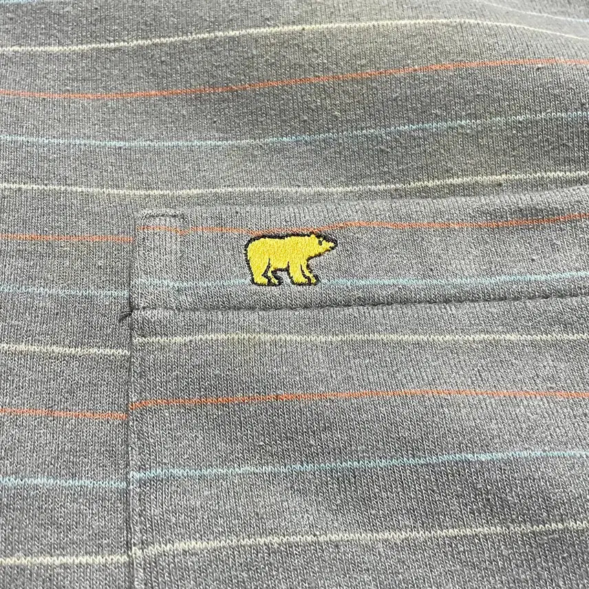 [BUNJANG] Golden Bear Striped Henley Neck Sweatshirt / JPN 90s~00s일본 빈티지 y2k 골든베어 스트라이프 헨리넥 맨투맨