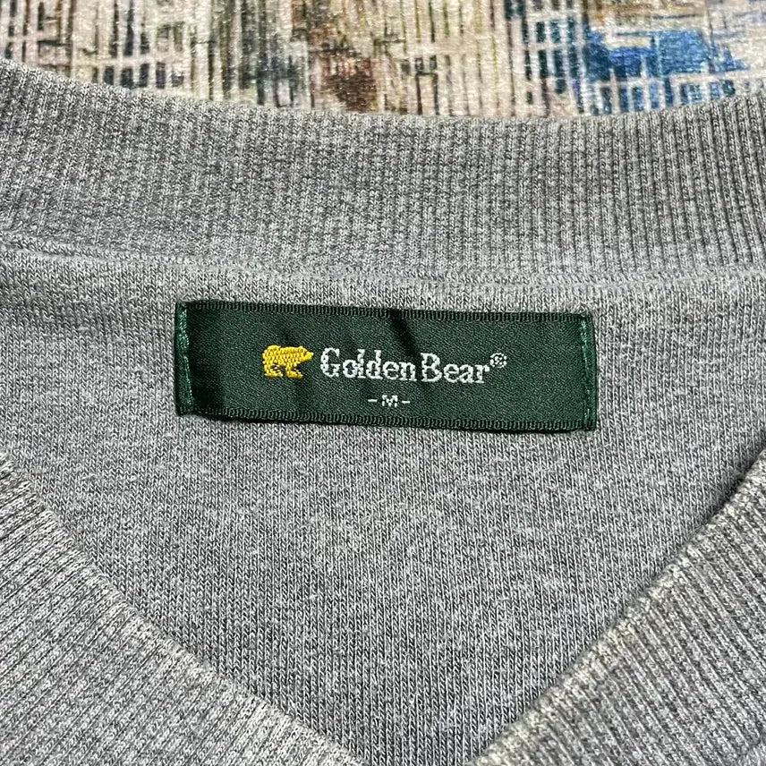 [BUNJANG] Golden Bear Striped Henley Neck Sweatshirt / JPN 90s~00s일본 빈티지 y2k 골든베어 스트라이프 헨리넥 맨투맨
