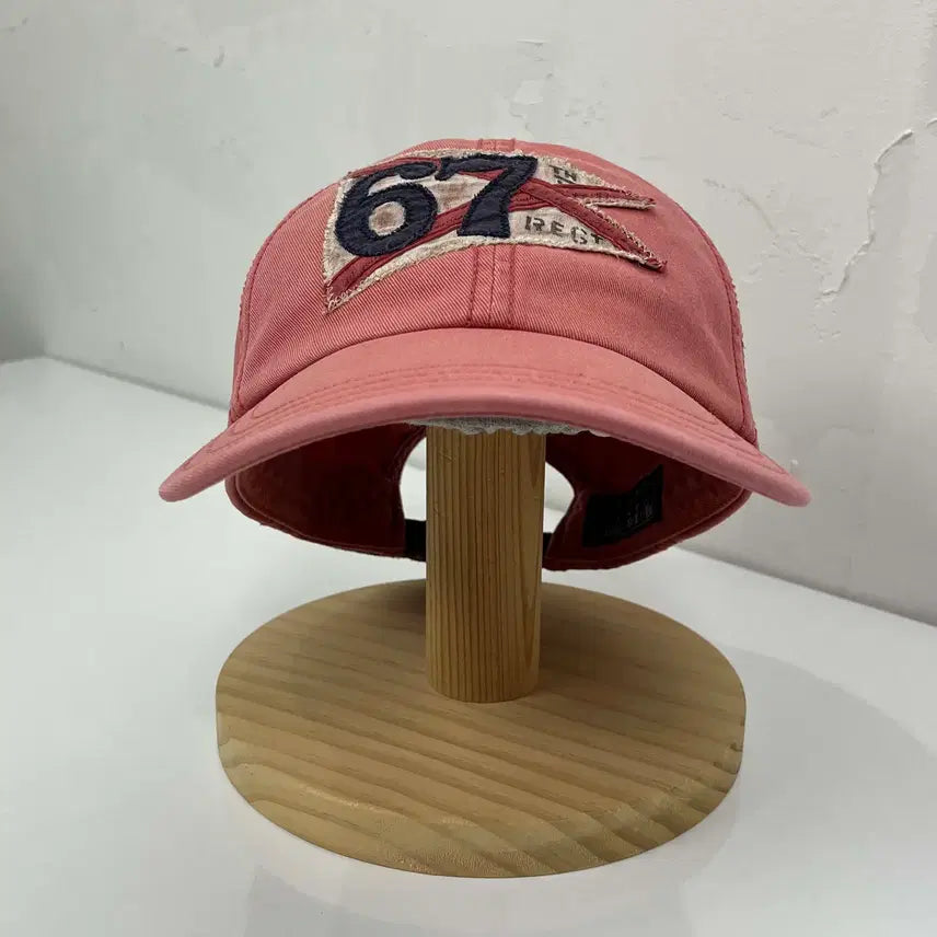 [SOLD OUT] 폴로 랄프로렌 살몬핑크 67 플래그 워시드 볼캡 모자