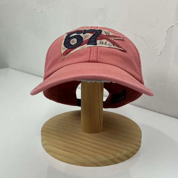 [SOLD OUT] 폴로 랄프로렌 살몬핑크 67 플래그 워시드 볼캡 모자