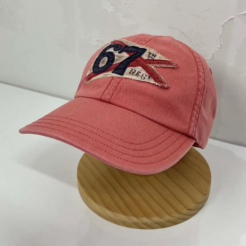 [SOLD OUT] 폴로 랄프로렌 살몬핑크 67 플래그 워시드 볼캡 모자