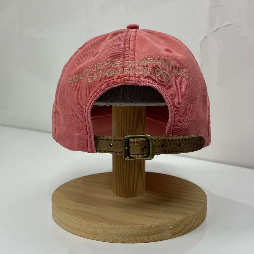 [SOLD OUT] 폴로 랄프로렌 살몬핑크 67 플래그 워시드 볼캡 모자
