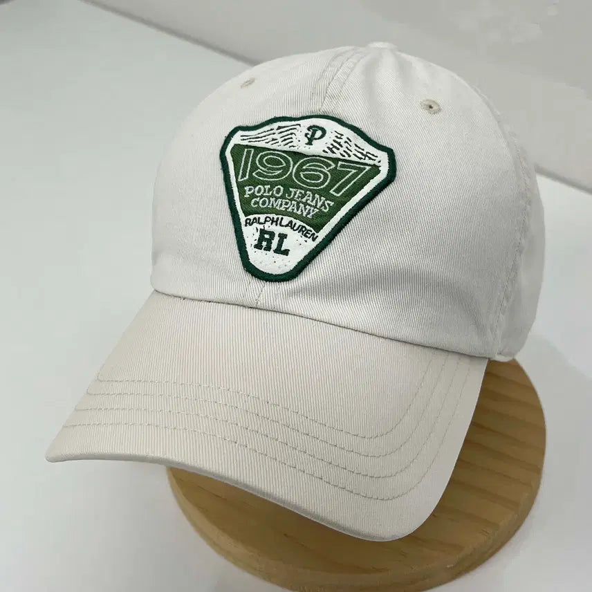 [BUNJANG] Polo Ralph Lauren P Wing Shield White Ball Cap / 폴로 랄프로렌 p wing 쉴드 화이트 볼캡 모자