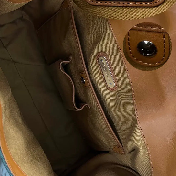 [BUNJANG] Polo Ralph Lauren Collection Calfskin Soft Ricky 33 Canvas Cooper Bag Tote Bag / 폴로 랄프로렌 컬렉션 카프스킨 소프트리키 33 캔버스 쿠퍼백 숄더 토트백