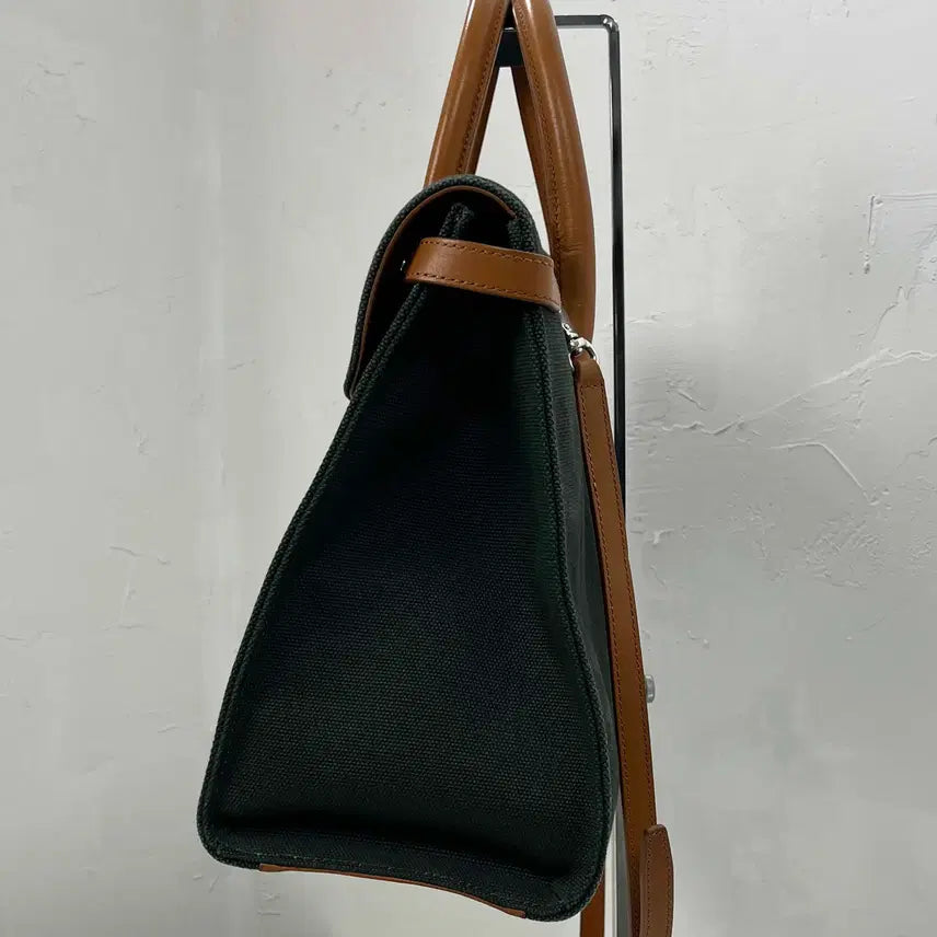 [BUNJANG] Polo Ralph Lauren Collection Calfskin Soft Ricky 33 Canvas Cooper Bag Tote Bag / 폴로 랄프로렌 컬렉션 카프스킨 소프트리키 33 캔버스 쿠퍼백 숄더 토트백