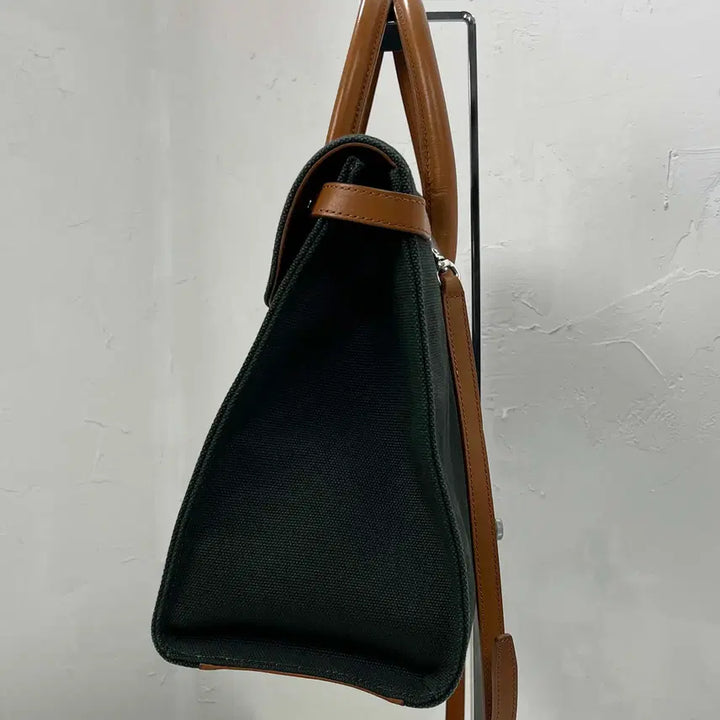 [BUNJANG] Polo Ralph Lauren Collection Calfskin Soft Ricky 33 Canvas Cooper Bag Tote Bag / 폴로 랄프로렌 컬렉션 카프스킨 소프트리키 33 캔버스 쿠퍼백 숄더 토트백