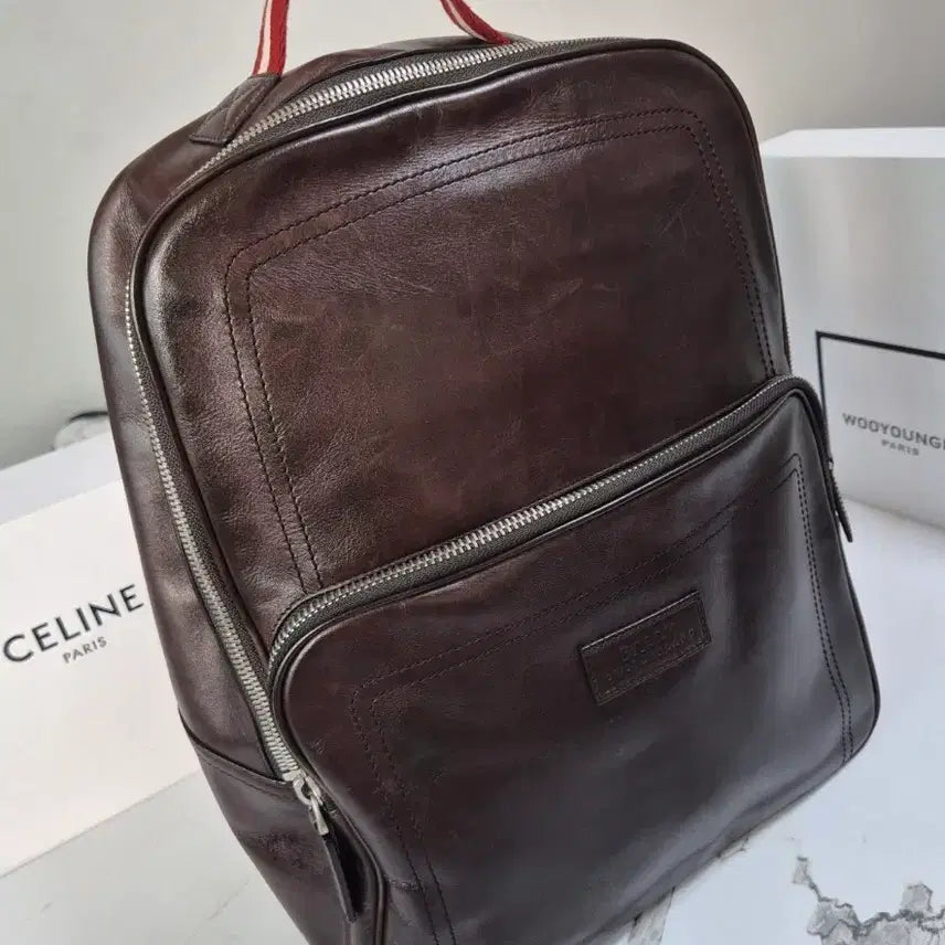 [BUNJANG] Bally Transfer Leather Backpack Brown / (정품) 발리 트랜스퍼 가죽 백팩 브라운