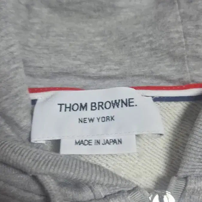 [BUNJANG] Thom Browne Tricolor Hoodie Zip-Up Grey / 톰브라운 삼선 후드집업 그레이