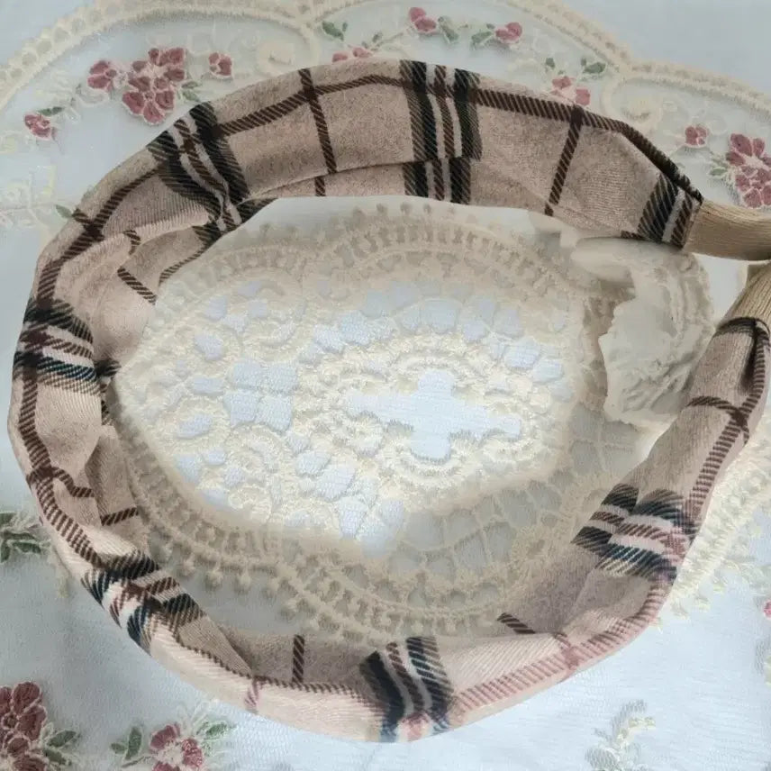 [BUNJANG] Check Pattern Headband / 체크 패턴 머리띠(새상품)