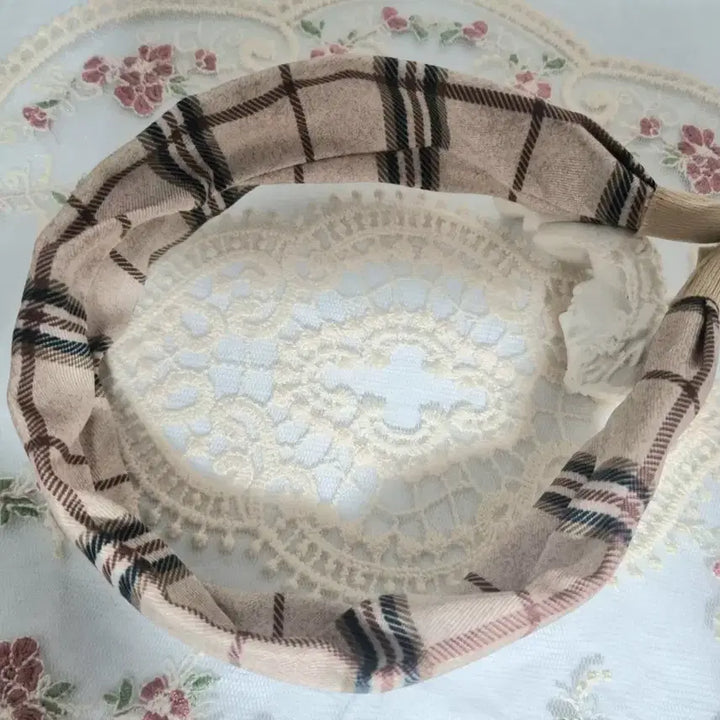 [BUNJANG] Check Pattern Headband / 체크 패턴 머리띠(새상품)