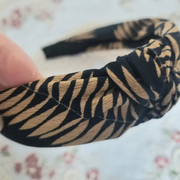 [BUNJANG] Black Palm Tree Pattern Headband / 블랙 야자수 패턴 머리띠(새상품)