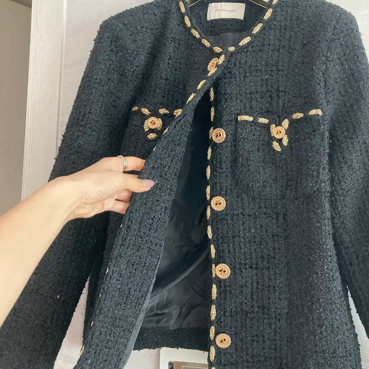 [BUNJANG] London Lace Black Tweed Jacket / 런던레이스 블랙 트위드 자켓