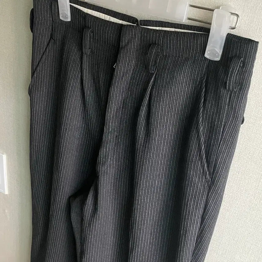 [BUNJANG] Golden Wealth 80s Japanese Black Stripe Tailored Slacks / 80s 일본  블랙 스트라이프 테일러 슬랙스