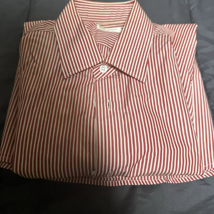 [BUNJANG] Saint Laurent Cotton Striped Shirt / 생로랑 / 코튼 스트라이프 셔츠 레드 / 39