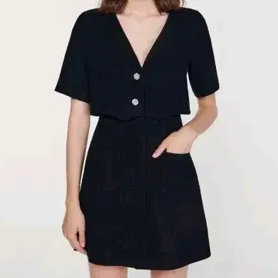 [SOLD OUT] 새상품 산드로 맨해튼 쥬얼 버튼 트위드 드레스, 38
