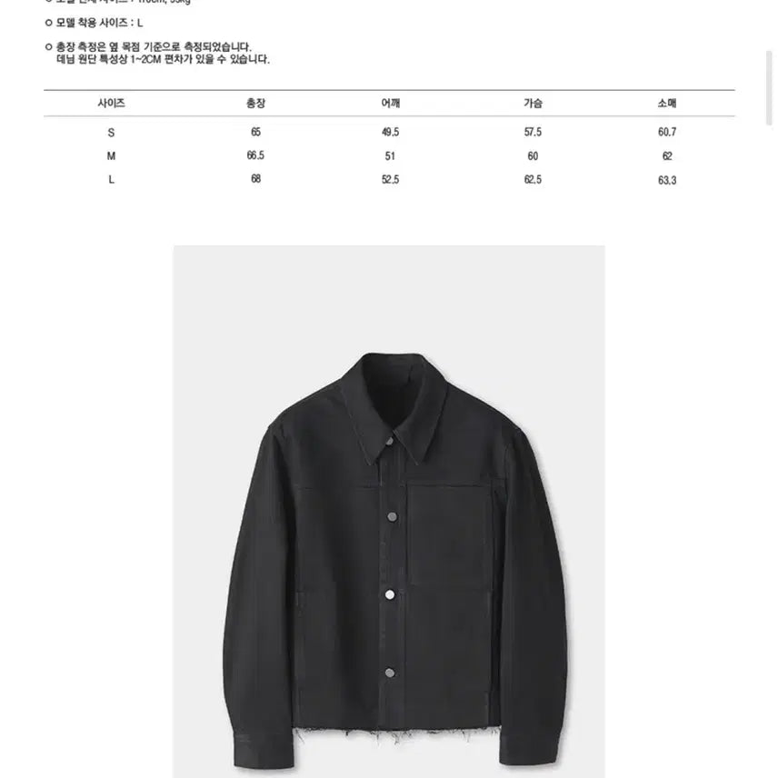 [BUNJANG] Coar Black Denim Cut-off Jacket / 쿠어) 블랙 데님 자켓 컷오프