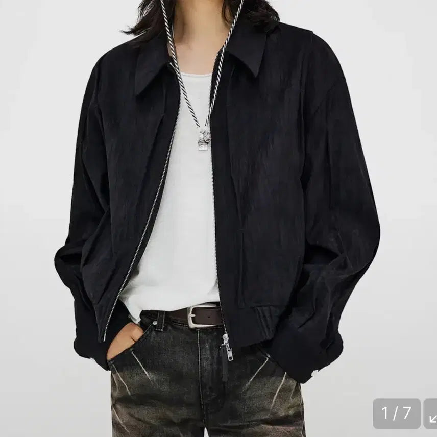 [BUNJANG]  Elwood Dots Blouson Jacket Black / 엘무드 닷츠 블루종 자켓 블랙