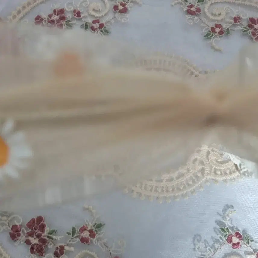 [BUNJANG] Daisy Embroidered Chiffon Headband / 데이지 자수 쉬폰 머리띠(새상품)