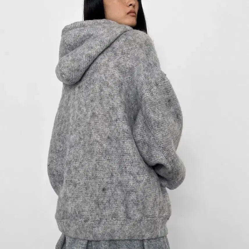 [BUNJANG] Polysooem Onzitatt Argyle Studded Hoodie / 폴리수엠 플러피 아가일 스터드 후디