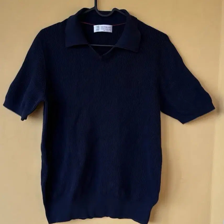 [BUNJANG] Brunello Cucinelli Navy Short Sleeve Knit Top / 브루넬로 쿠치넬리 네이비 반팔 니트 50사이즈(한국100-105)