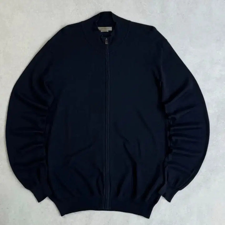 [BUNJANG] Corneliani Navy Knit Zip-Up Cardigan / 꼬르넬리아니 네이비 니트 집업 가디건