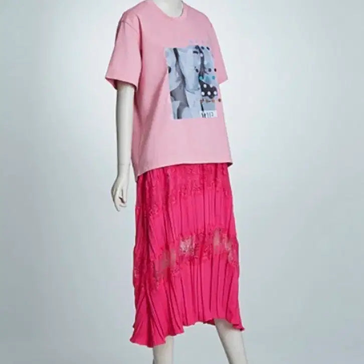 [BUNJANG] System Lace Long Skirt Hot Pink / [새상품]시스템 레이스스커트