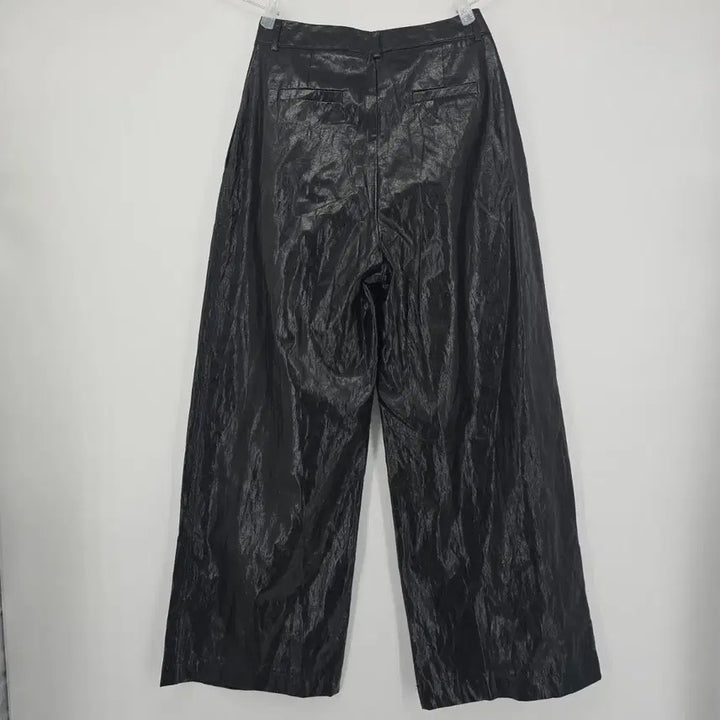 [SOLD OUT] 블랙 광택 와이드 인조 레더 팬츠 [E50617]