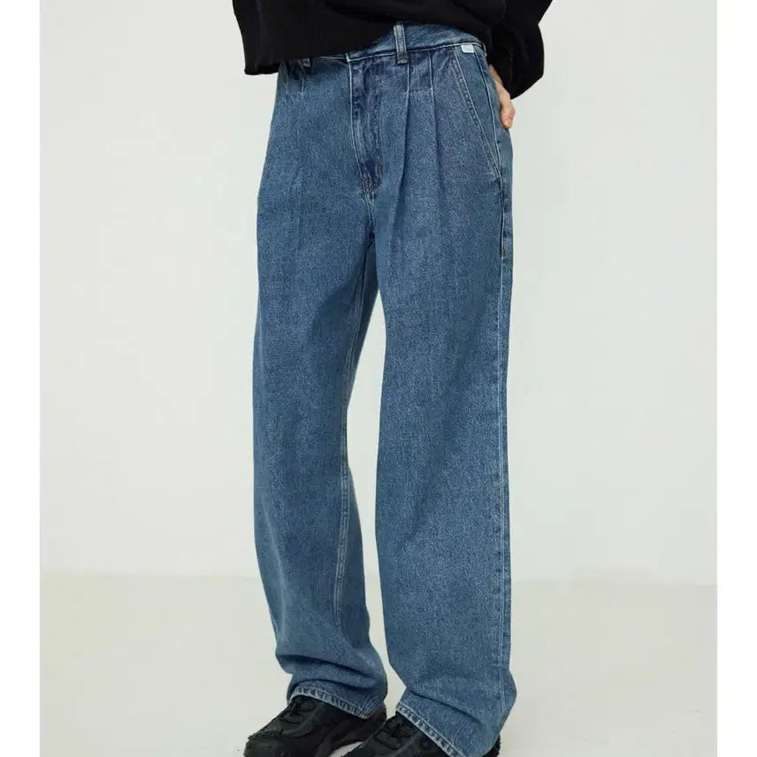 [BUNJANG] LEAU Lonnie Denim Tuck Pants / 로우 (leau) lonnie denim tuck pants