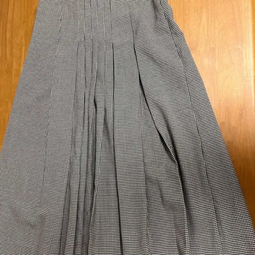 [SOLD OUT] Zara 자라 블랙 하운드투스 체크 롱 플리츠 스커트_XS 사이즈