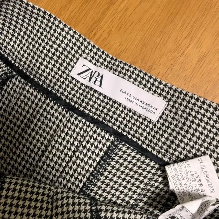 [SOLD OUT] Zara 자라 블랙 하운드투스 체크 롱 플리츠 스커트_XS 사이즈