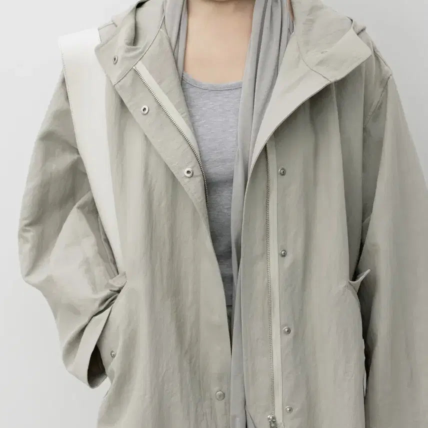 [BUNJANG] lfm Waxed Hooded Snap Coat / Sage / lfm Waxed Hooded Snap Coat / Sage