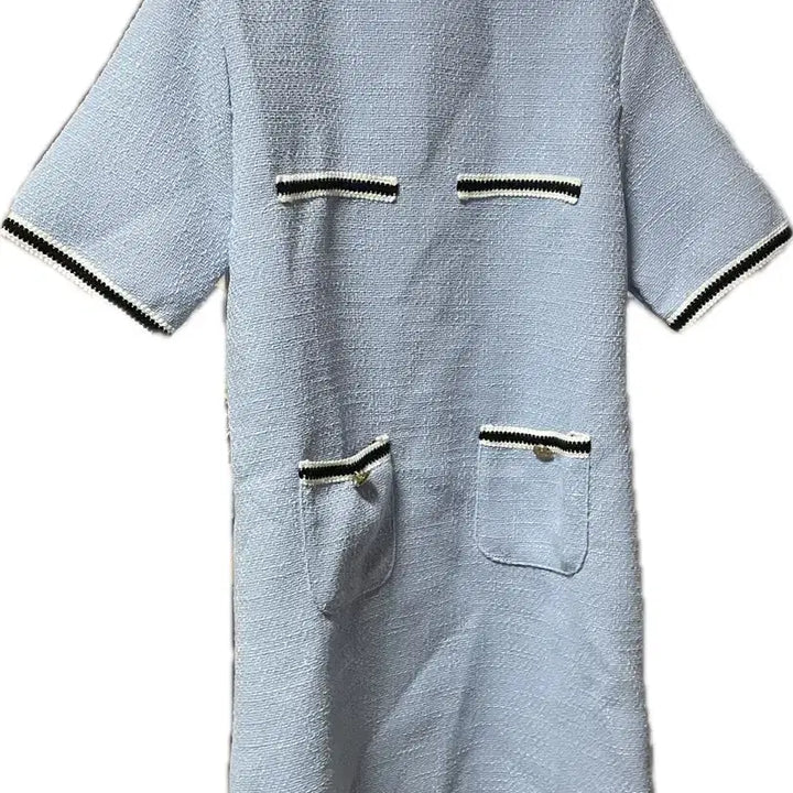 [BUNJANG] Tweed Mini Dress Sky Blue / 트위드 미니 원피스 하늘색 새상품
