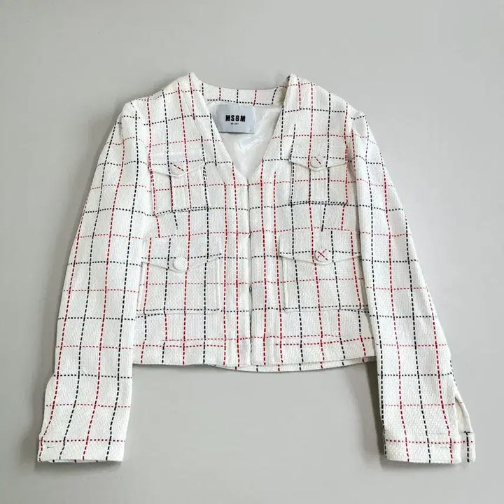 [BUNJANG] MSGM Tweed Check Crop Jacket / [정품] MSGM 트위드 체크 크롭 자켓