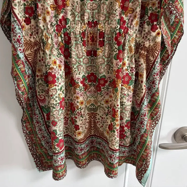 [SOLD OUT] (일본 수입 빈티지)블라우스 티셔츠 가오리 반팔 꽃 38 롱