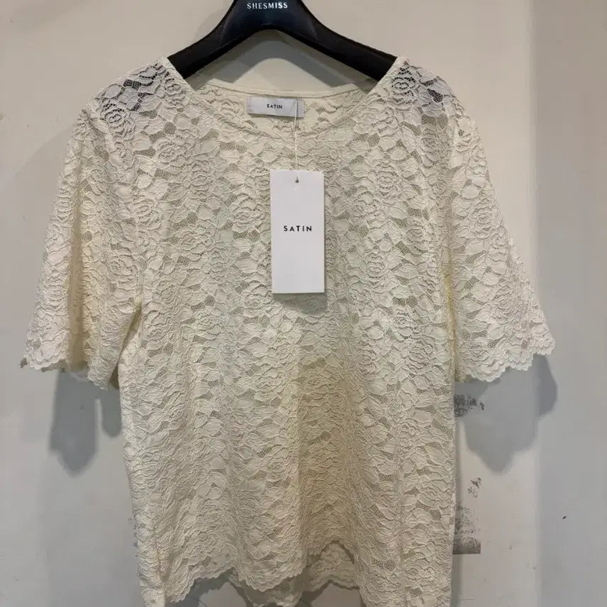 [BUNJANG] Satin Lace Top / 새상품 satin 사틴 레이스  탑
