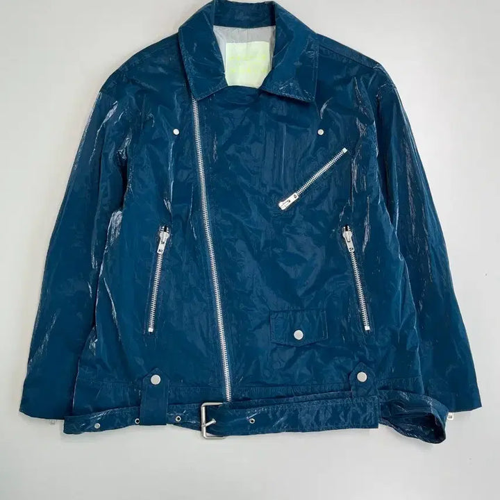 [BUNJANG] People of the World Blue Tie-Back Rider Jacket / [정품] 피플오브더월드 블루 타이백 라이더 자켓