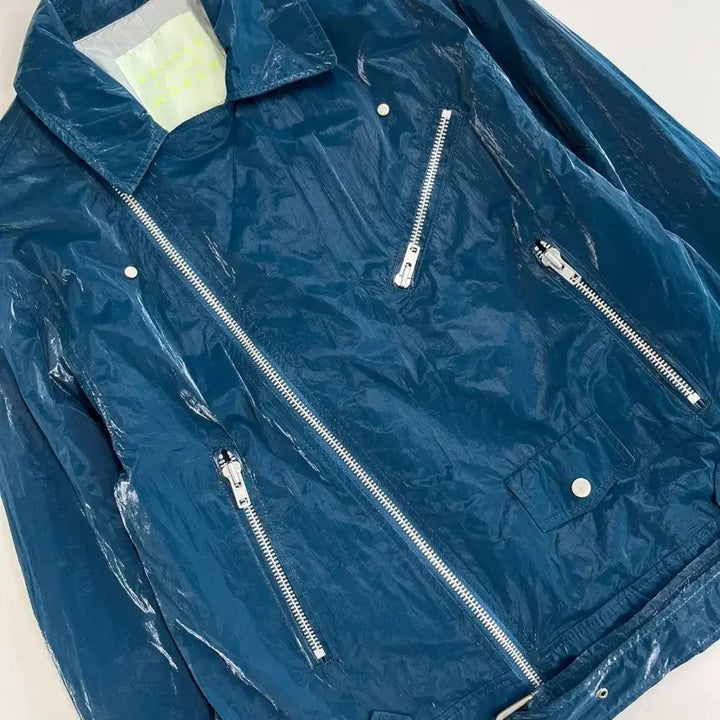 [BUNJANG] People of the World Blue Tie-Back Rider Jacket / [정품] 피플오브더월드 블루 타이백 라이더 자켓