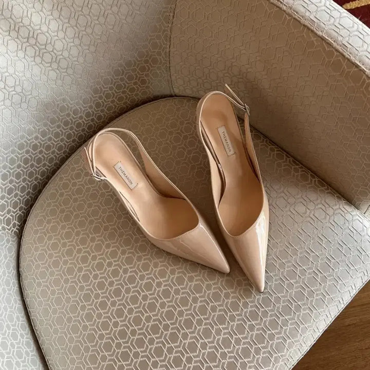 [BUNJANG] The Mignon Slingback Heels Cream Ivory / 더마농 제작 슬링백힐 크림아이보리 팝니다