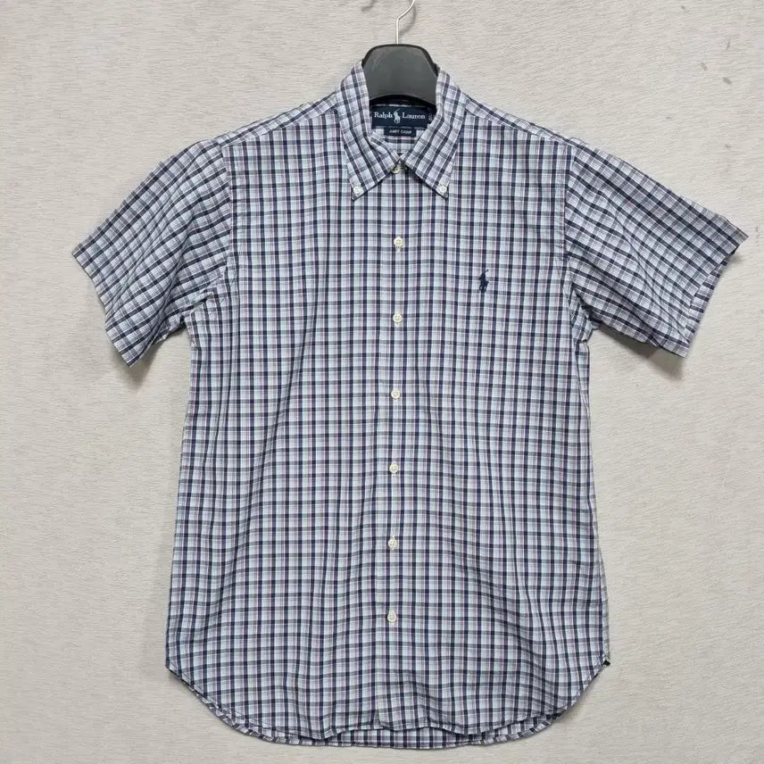 [BUNJANG] Polo Checkered Short-Sleeved Shirt / 폴로 체크 남방 남95ㅡ0409