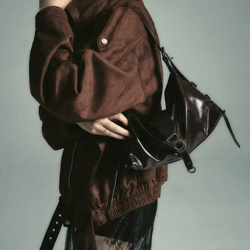 [BUNJANG] Payhey Mini Wave Belted Bag Brown / 페이헤이 미니 웨이브 벨티드 백 브라운
