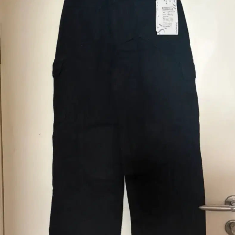 [BUNJANG] Black Cargo Wide Pants - S Size / (새제품) 허리 스트링 블랙 카고 와이드 팬츠 s