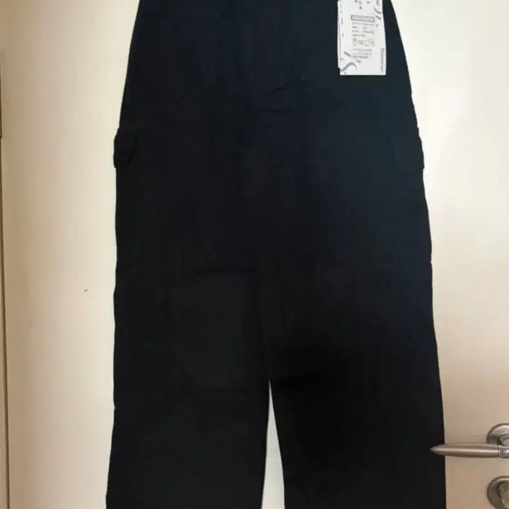 [BUNJANG] Black Cargo Wide Pants - S Size / (새제품) 허리 스트링 블랙 카고 와이드 팬츠 s