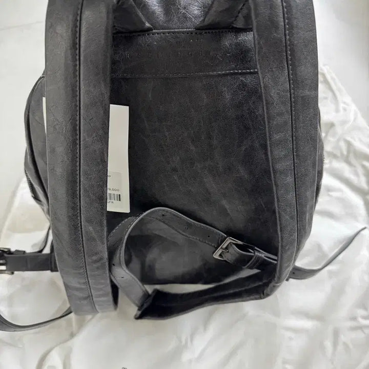 [BUNJANG] trimmingbird Zipper Leather Backpack Mini Charcoal / 트리밍버드 지퍼레더 백팩 미니 차콜