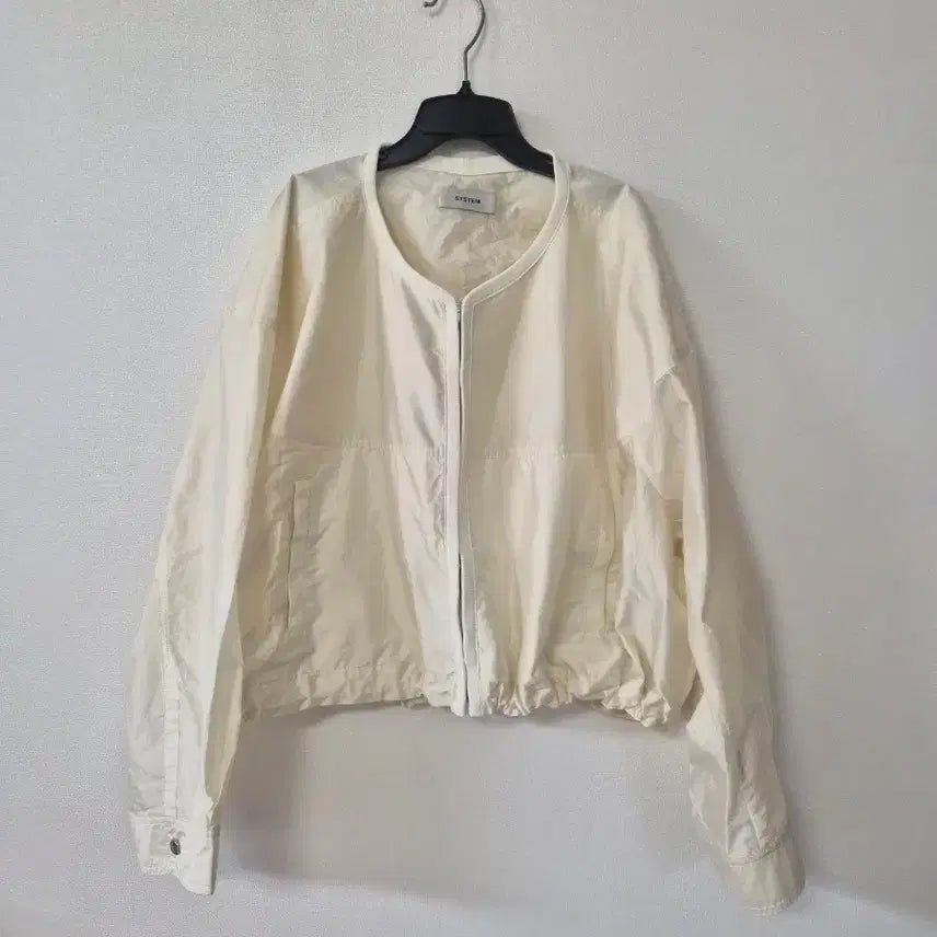 [BUNJANG] SYSTEM Ivory Windbreaker Jacket / SYSTEM 아이보리 바람막이 자켓 66