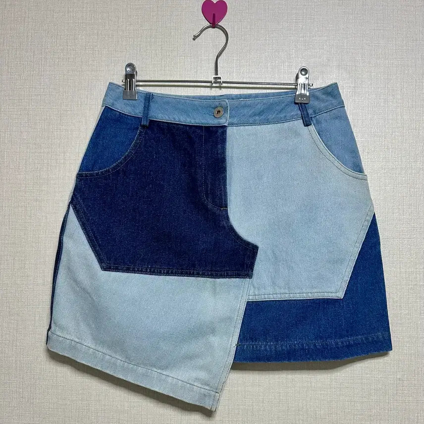 [BUNJANG] Low Classic Patchwork Denim Skirt M / 로우클래식 패치워크 데님스커트 M