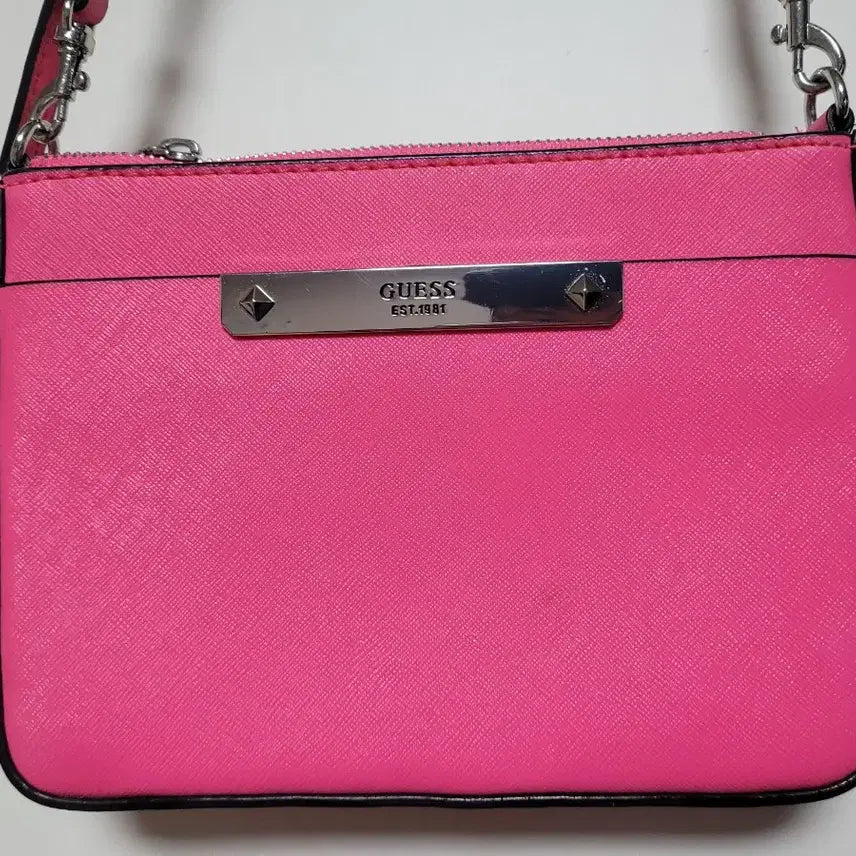 [BUNJANG] GUESS Mini Square Crossbody Bag / GUESS 게스 (핑크색) 미니사각 크로스백 가방